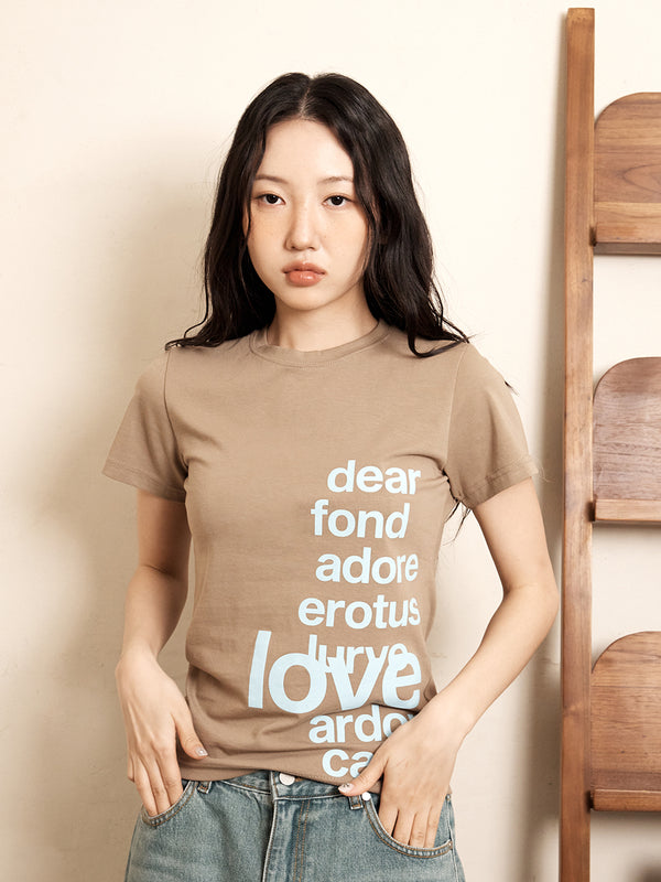 Lettering T-Shirts, Brown