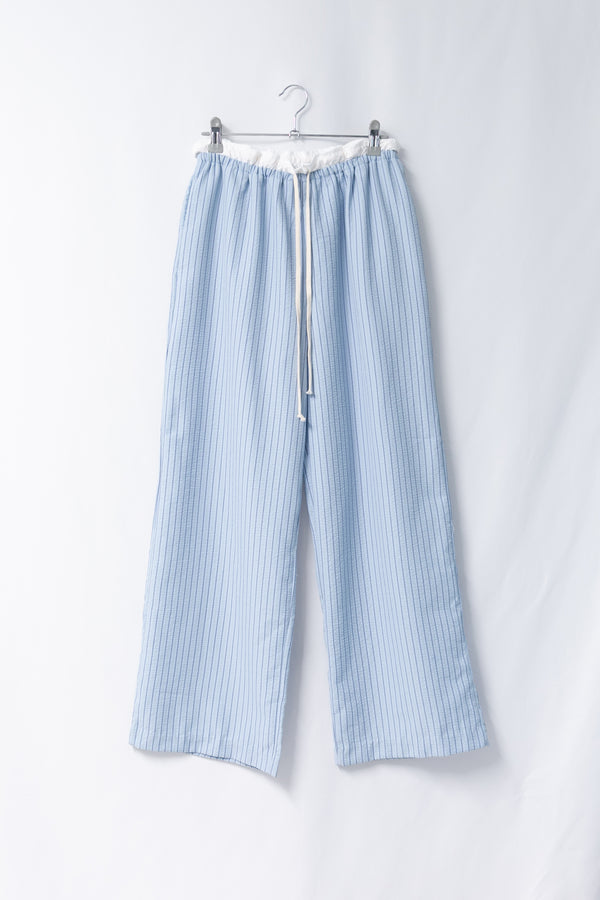 stripe frill waist banding pants(2colors)