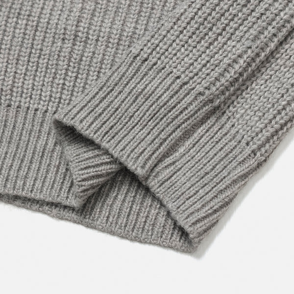 High-neck half zip-up knit