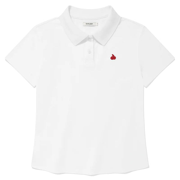 KIRSH プレーンスリムフィットピケTシャツ【ホワイト】