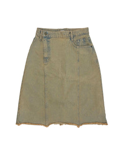 vintage yellow denim skirt