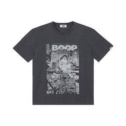 [ULKIN X BettyBoop] スーパーウーマンビンテージグラフィックTシャツ_Charcoal