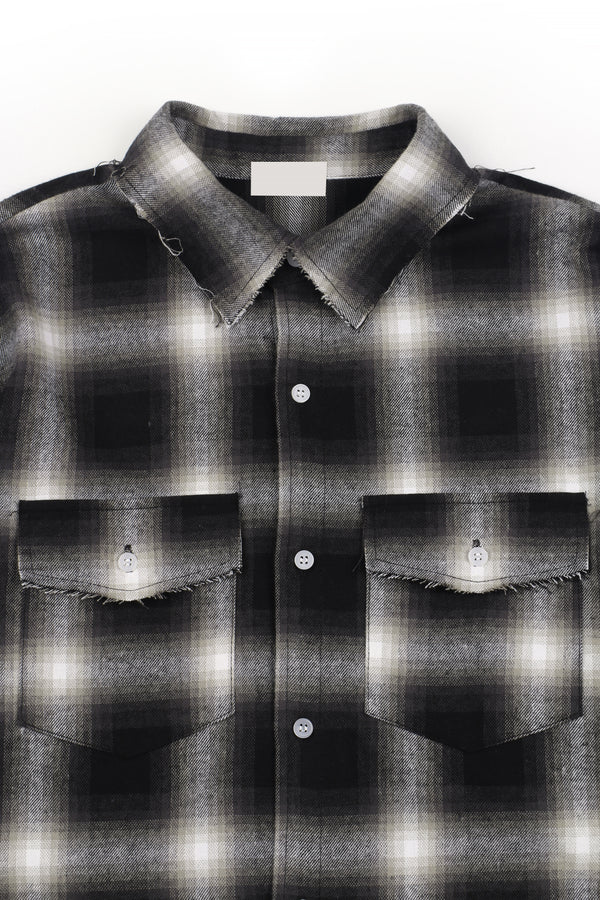 M.Raw Edge Check Shirts [3color] 