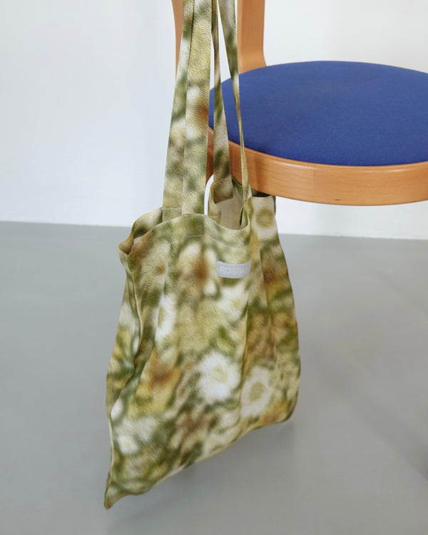 Flower print tote bag_green