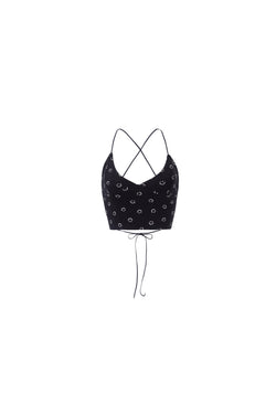 smile backless top black