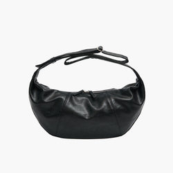 Split Half Moon Messenger Bag_Black