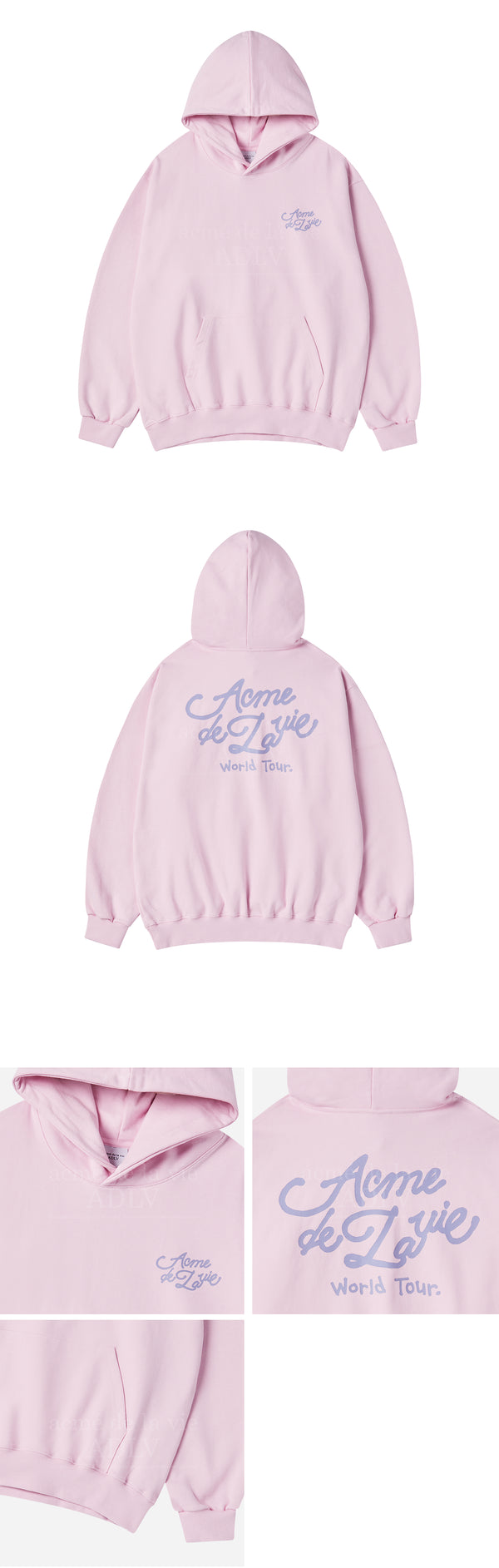 24FW WORLD TOUR SCRIPT LOGO HOODIE PINK