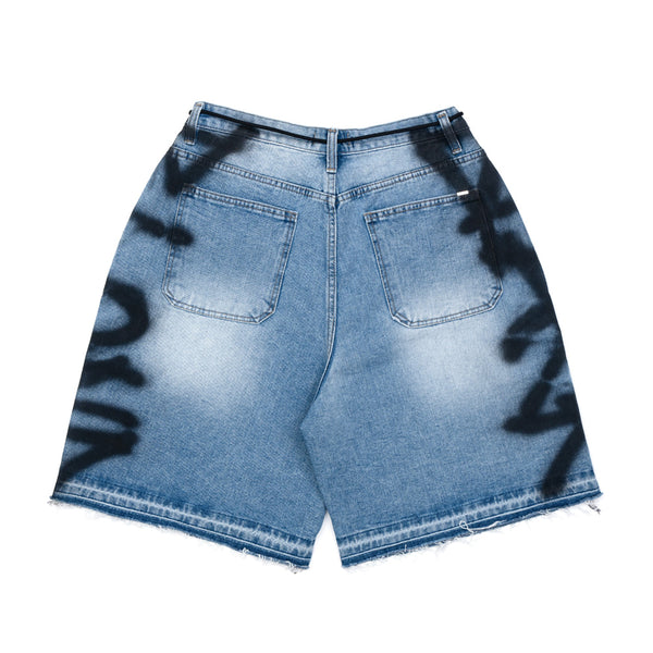 BBD Side Sprayed Custom Denim Shorts (Blue)