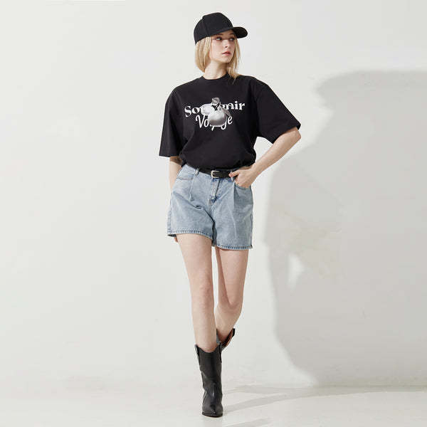 シルバーアップルTシャツ (Black)