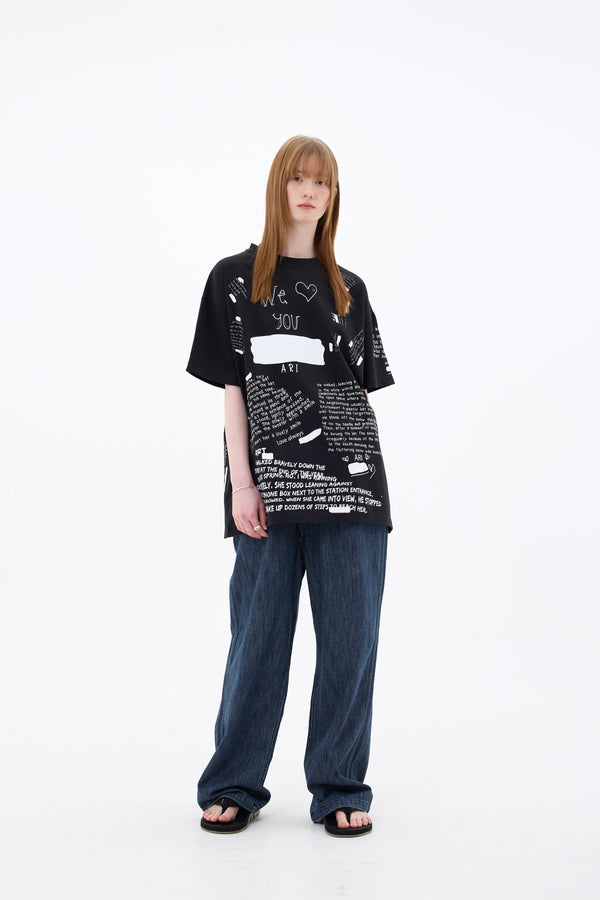 SCRIBBLE T-SHIRT / BLACK