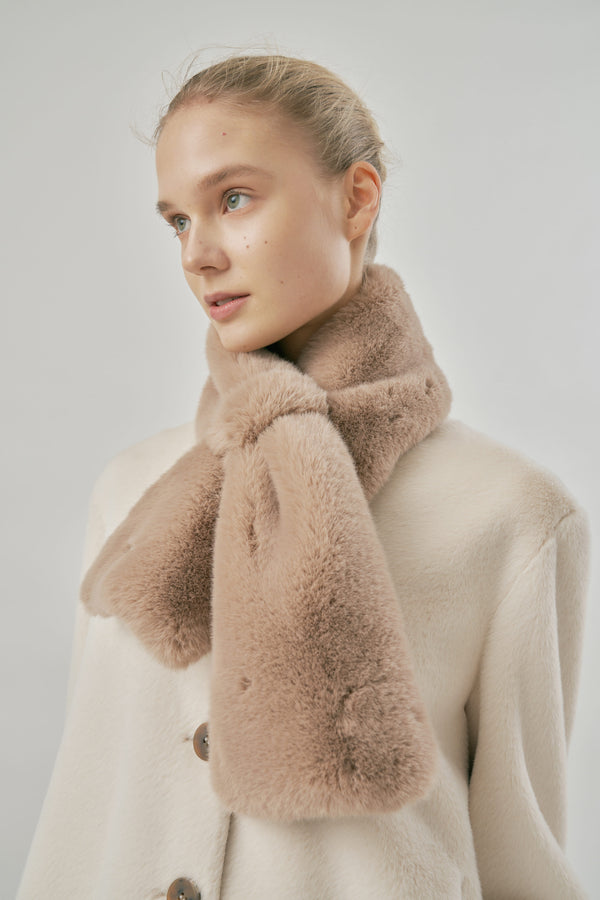 MOLLI RING fur muffler [beige]