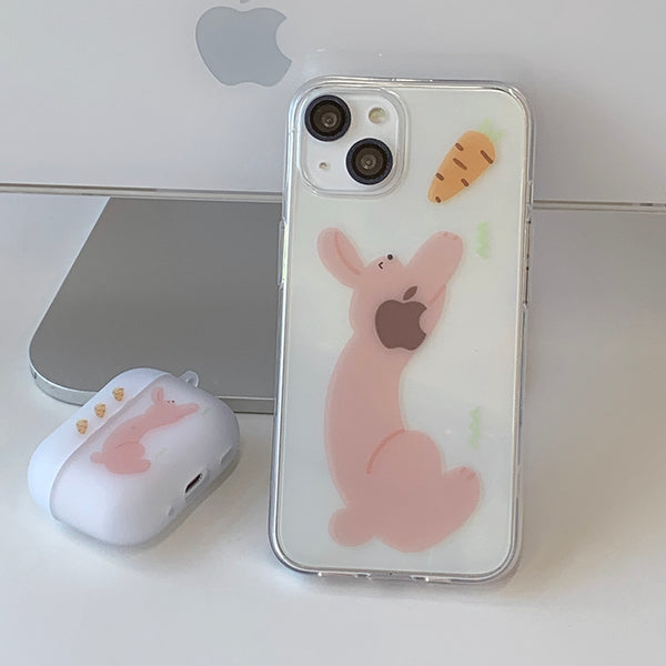 ウサギ にんじん AirPods ケース_matt