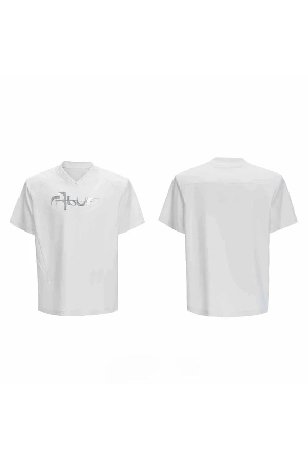 イリデセントデコンストラクテッドVネックTシャツ 