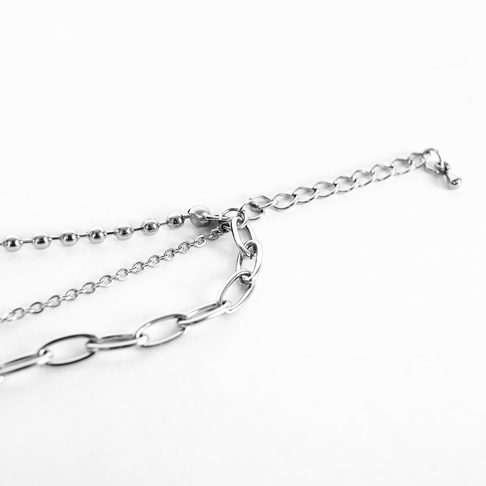 layered bracelet chain stainless steel_CLEF Layered BRC