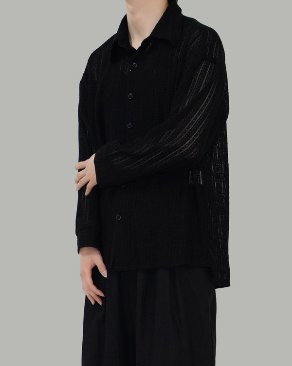 Net overfit collar shirt