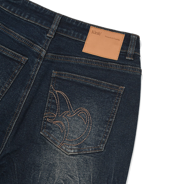 CHERRY SPAN SLIM-FIT DENIM PANTS [DARK NAVY]