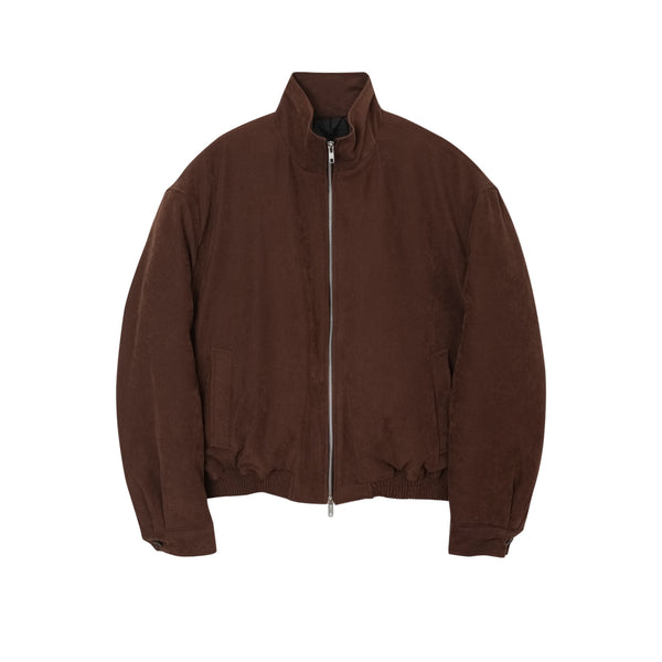 Suede high-neck padded jacket