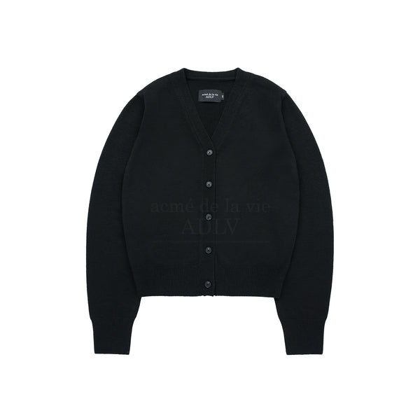 [24SS] SYMBOL LOGO RIVET TERRY CARDIGAN BLACK