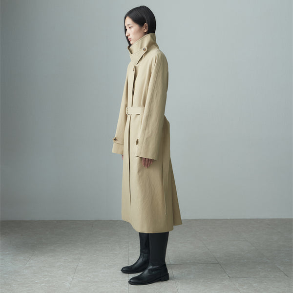 HIDDEN BOTTON BELTED TRENCH COAT