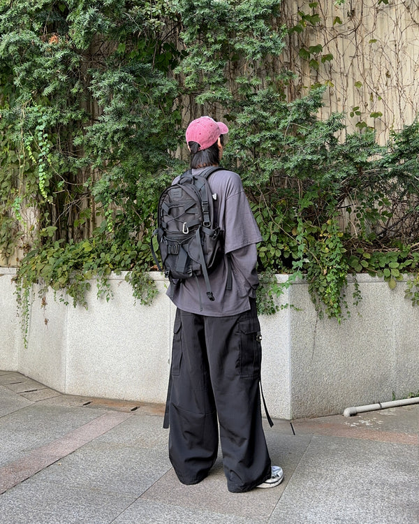 Lofi Cargo Wide Pants (Black)