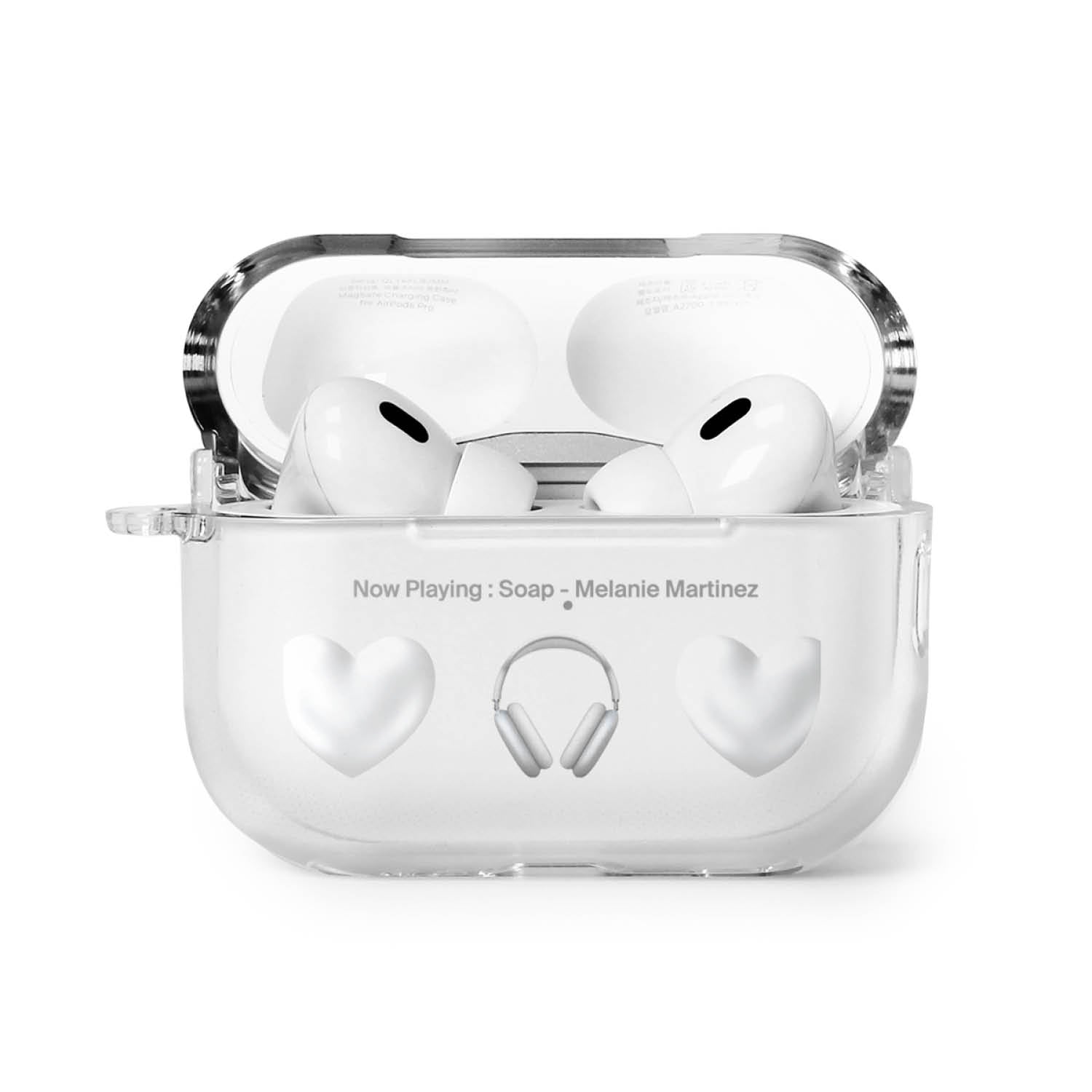 Silver Heart AirPods PRO Case(Transparent Gel Hard)