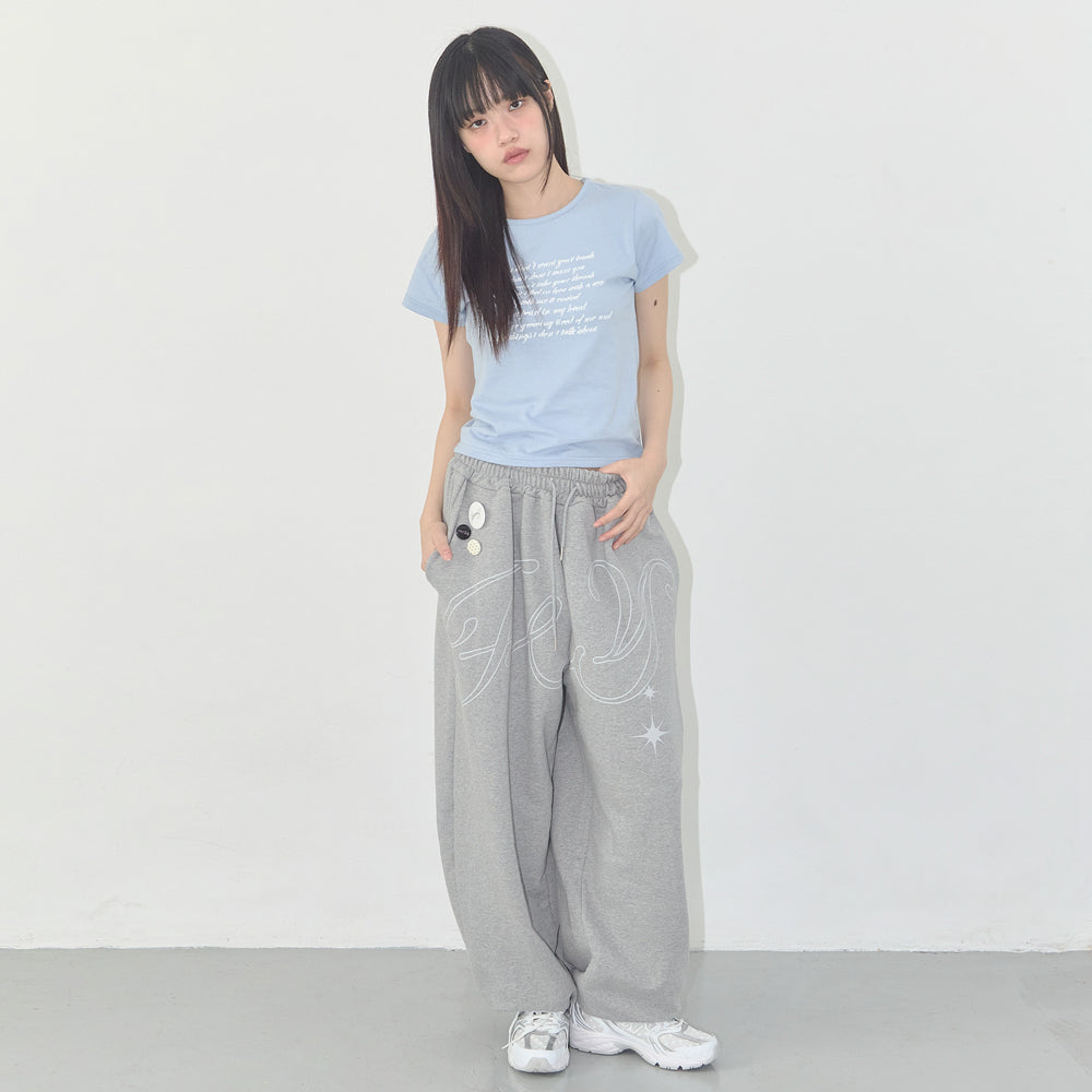 ☆NASTY FANCY CLUB☆ Angel Mark Crop Tee SKY BLUE F25QB104 ANGEL MARK CROP TEE (SKY BLUE) F25QB104 - FANCY CLUB | 60