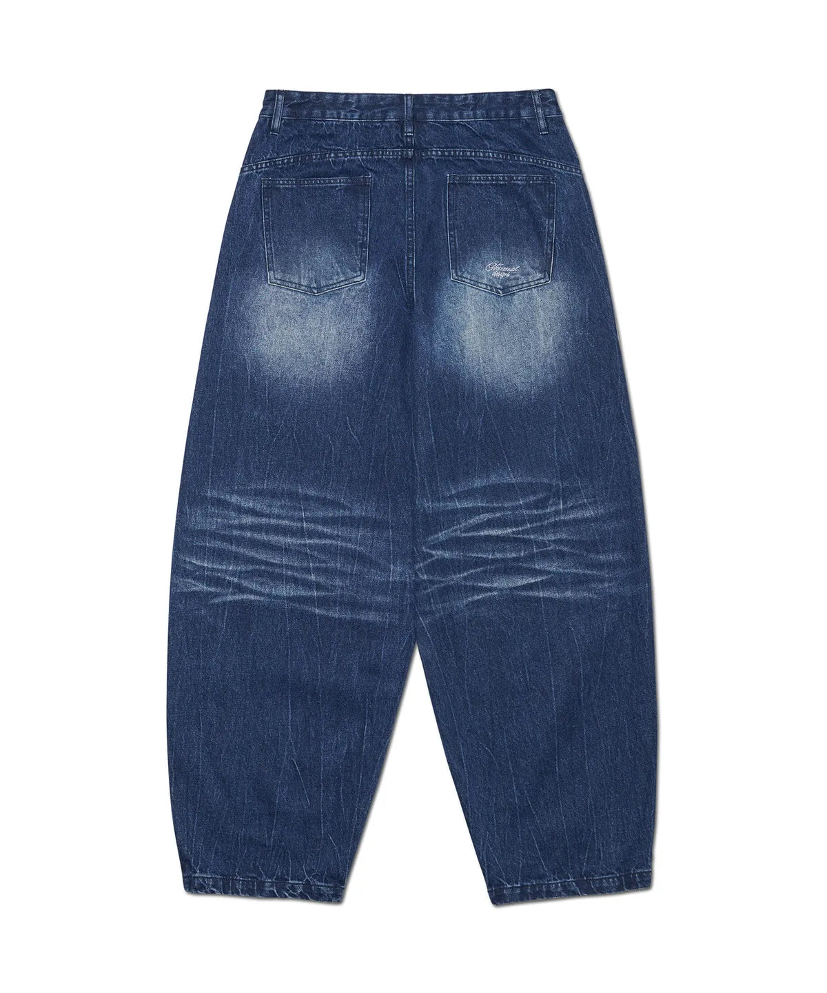 WASHED JUMBO DENIM PANTS - WASHED BLUE