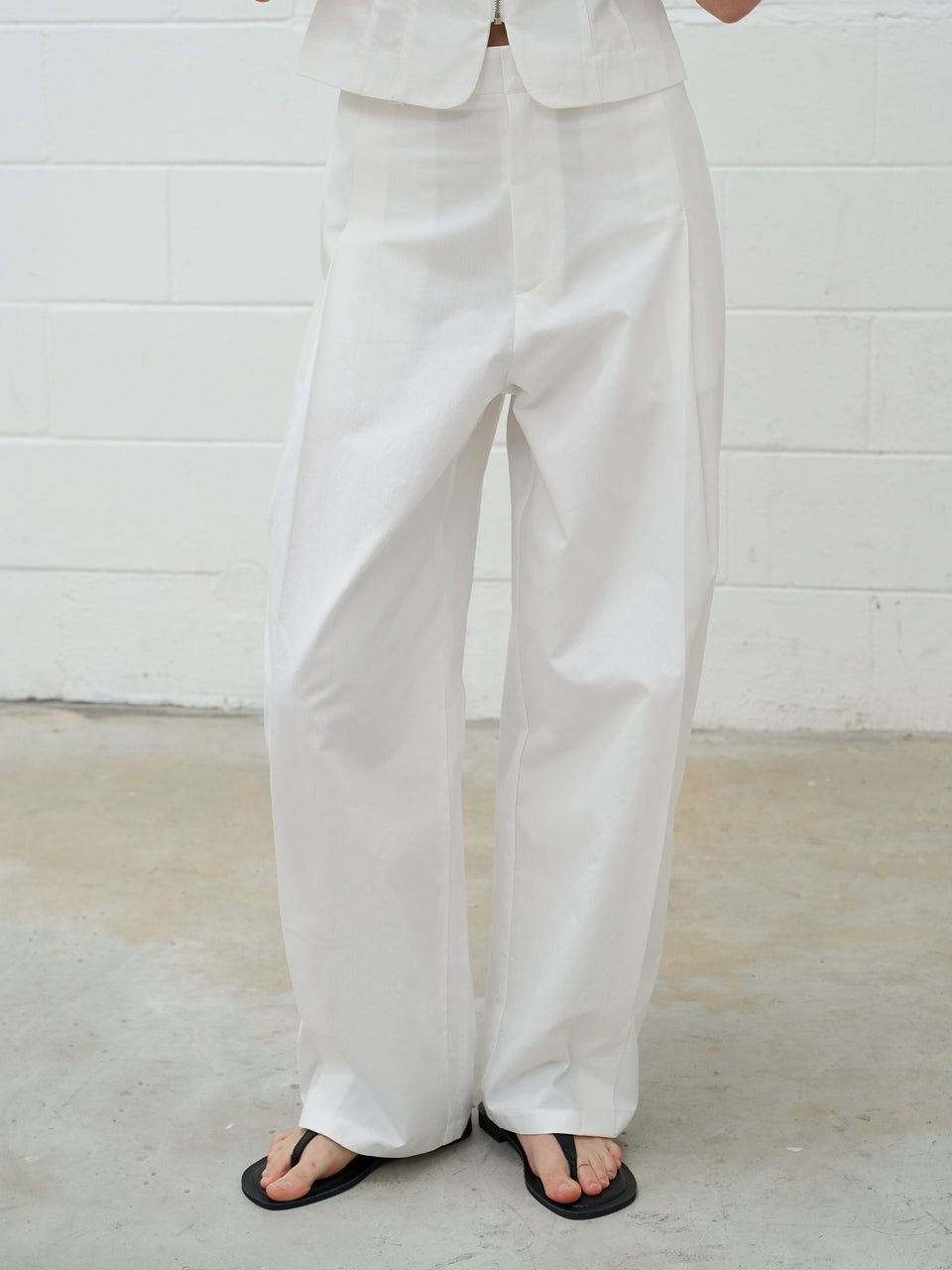 Cotton Wide Pants Ivory