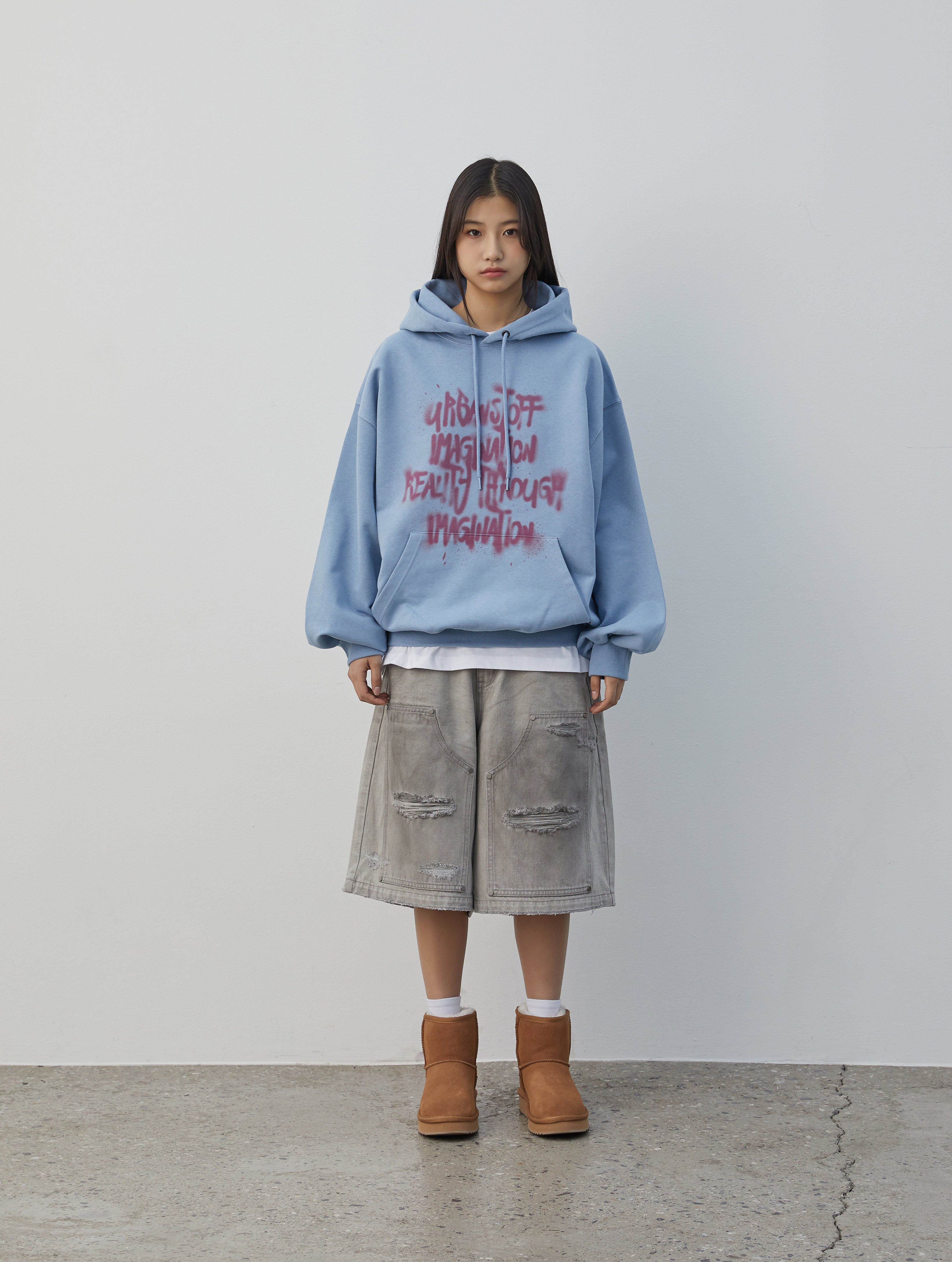 Scribble Paint Hoodie (Powder Blue)