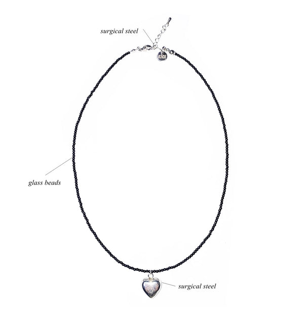 heart beads necklace (3color)