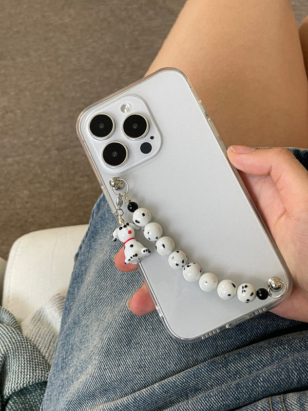  [made] Dalmatian puppy dot beaded strap phone case