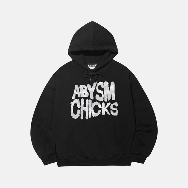  ABYSM CHICKS  フードTシャツ _ BALCK