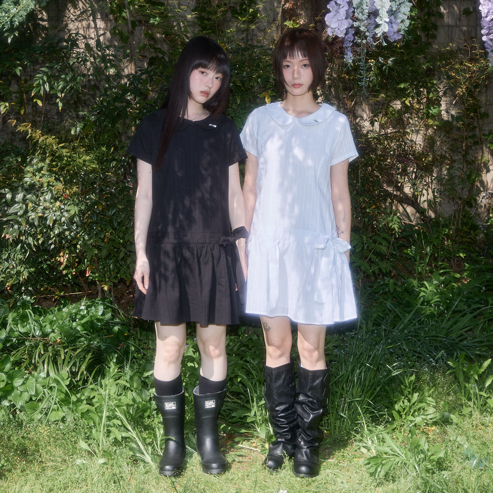 リボン ローライズ ミニワンピース(ブラック) F25QD821