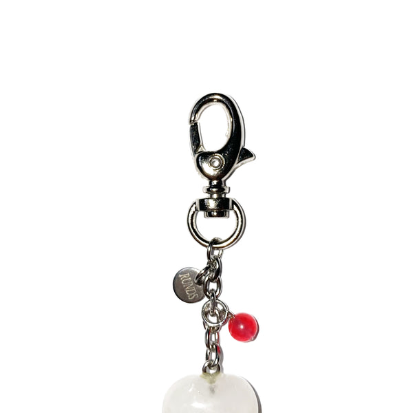 heart gemstone keyring (white)