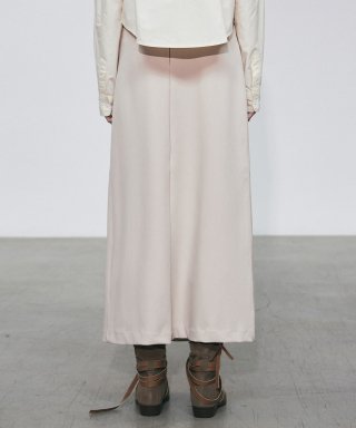 SIDE SLIT LONG SKIRT_BEIGE