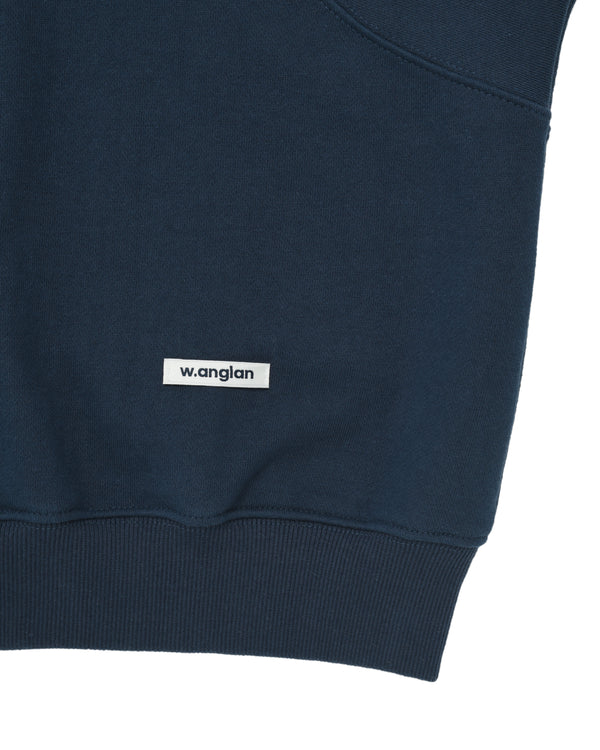 [AG.W] Round Raglan Sweat Half Tee - Navy