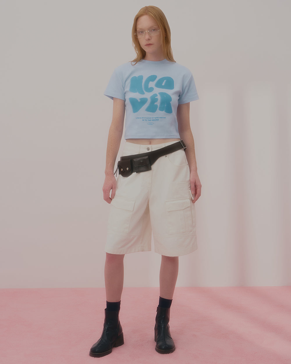 POINTAGE LOGO CROP TSHIRT-SKY BLUE