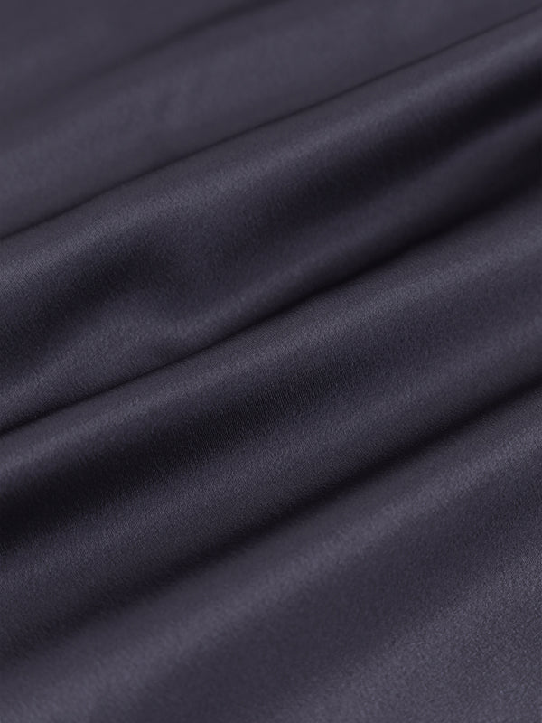 Silk unbalanced wrap skirt (Deep purple navy)