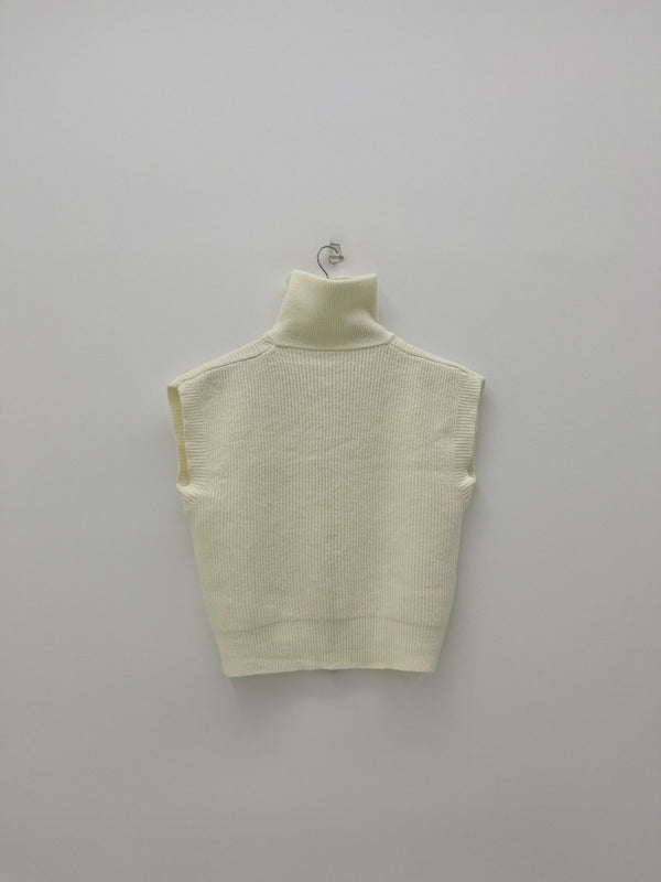 zip-up knit vest (7color)