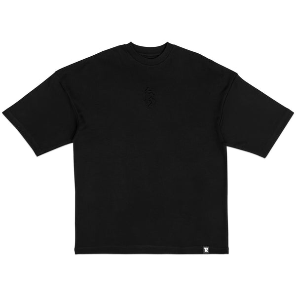 TZ MボスドロゴオーバーサイズTシャツ - BLACK