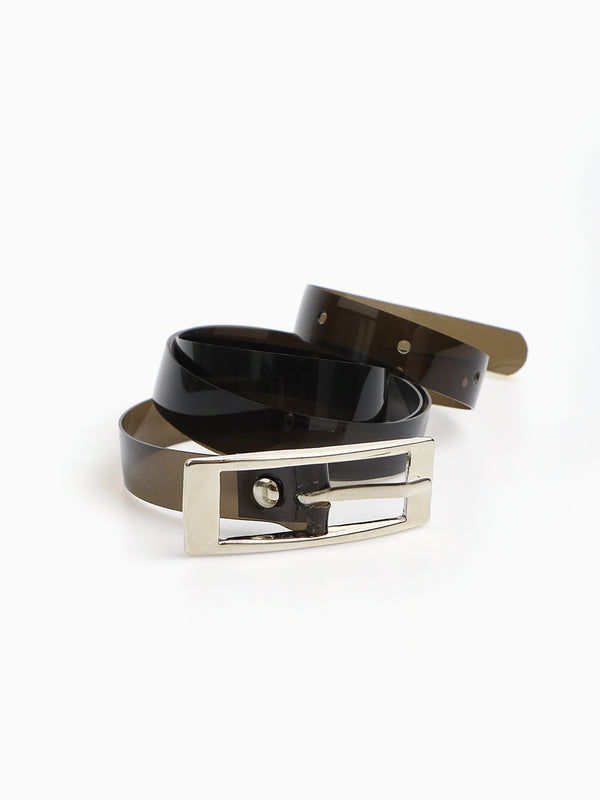 Square pvc belt (Clear black)