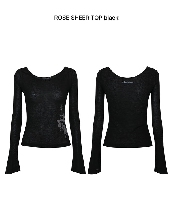 ROSE SHEER TOP black