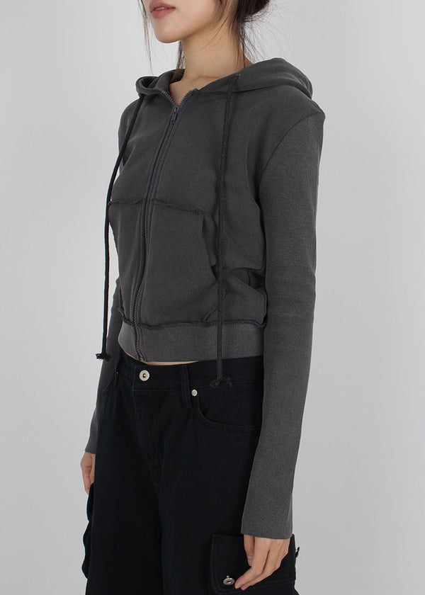 PIGMENT RIB HOOD ZIP-UP