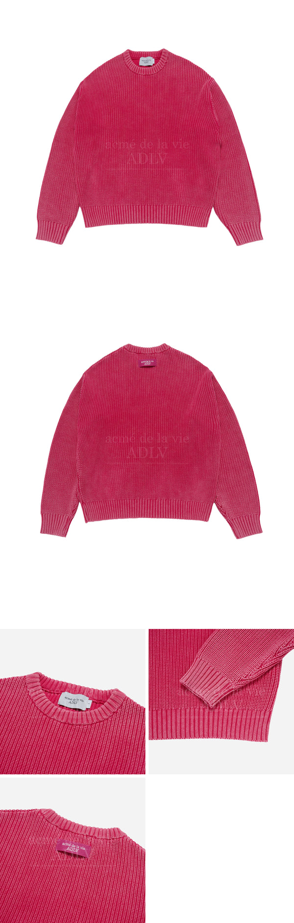 24FW SPRAY WASHING OVERSIZE KNIT PINK