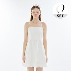 [SET] Lace Slip Mini Dress + Hairband _ White