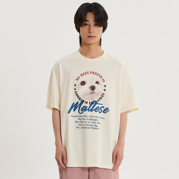 Maltese ZOOM IN half sleeve T-shirt