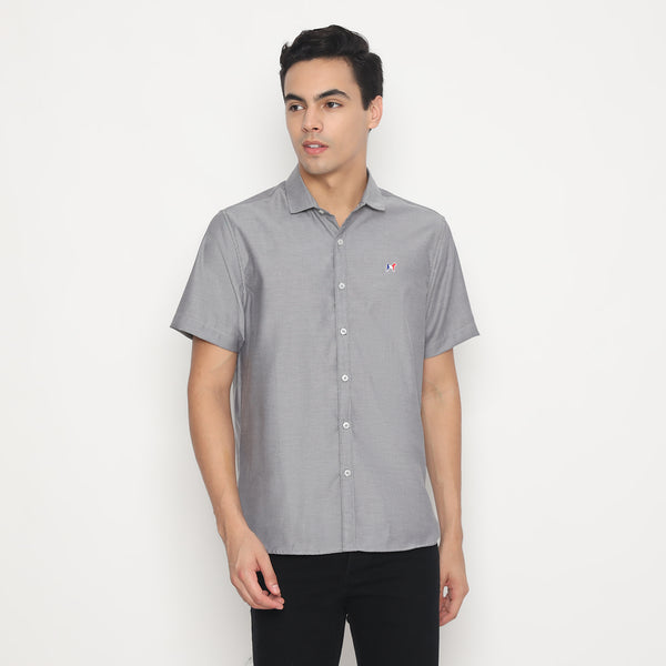 MON AKITA - Satori Men Short Sleeve Shirt Grey