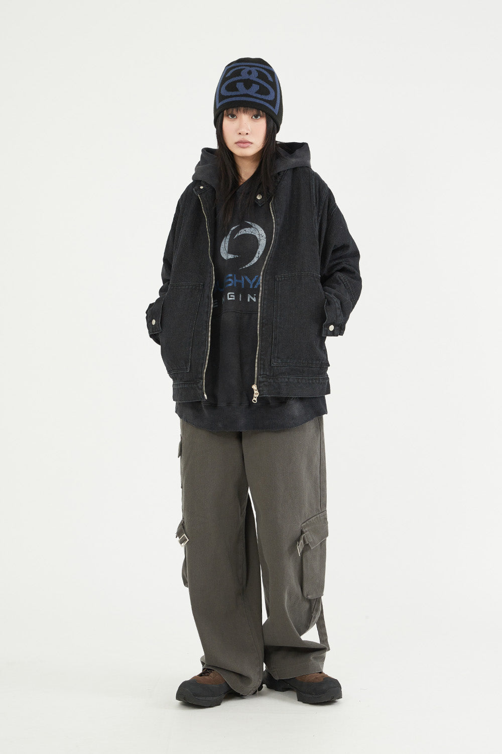 Racer 2-way zip-up denim jacket - Raucohouse | 60% - Asian