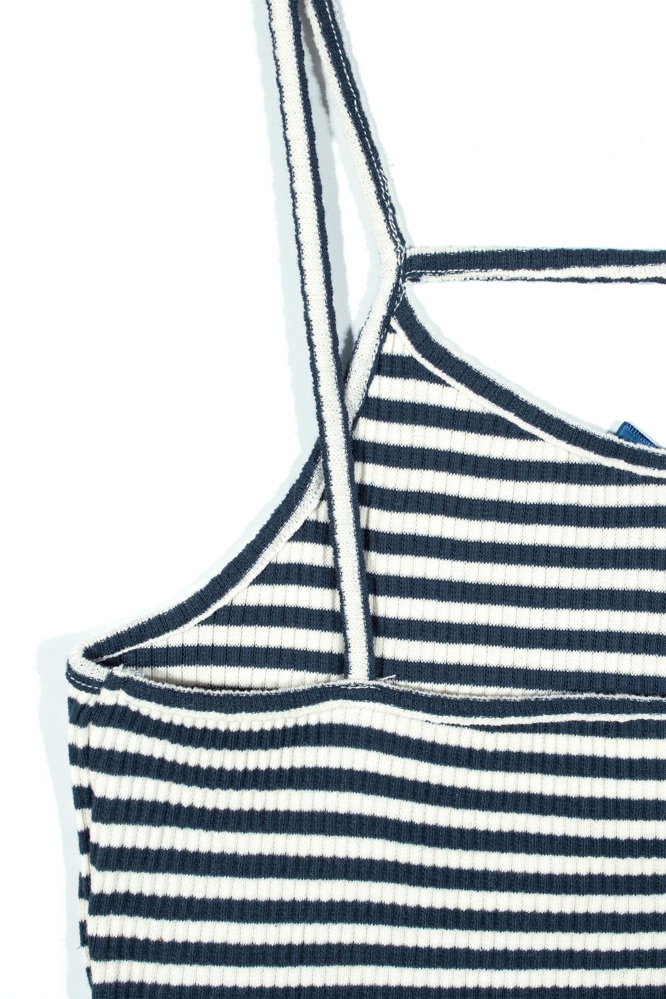 STRIPE RIBBON SLEEVELESS_Navy