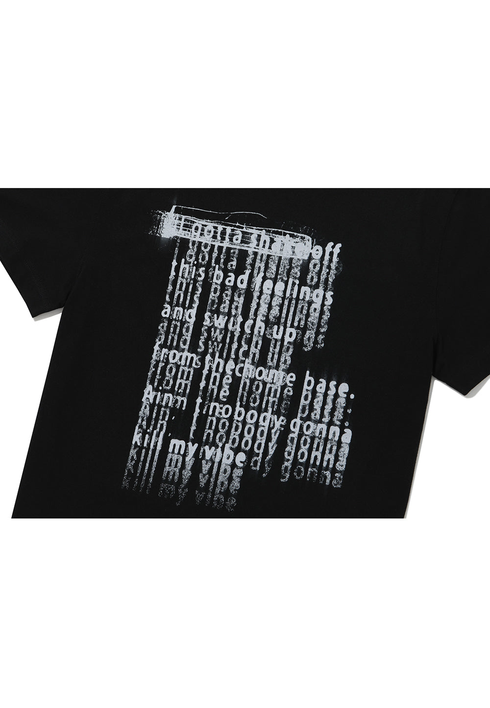 Tシャツ・カットソー WOOALONG Graphic half sleeve TShirts BLACK WL241JST01UBLK Typo Graphic T-shirt - BLACK - WOOALONG | 60% - Asian